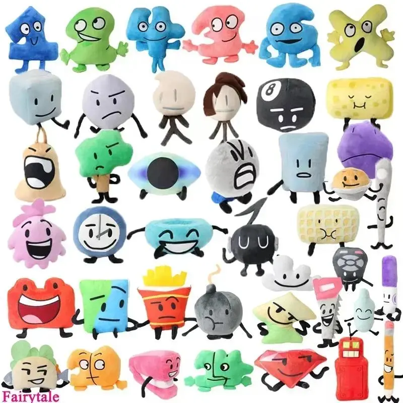 2026 hot item Battle for Dream Island BFDI Plush Toy Caroon Doll Soft Stuffed Figure Marker Pen Fries Bottle Nail Pie Boy Girls Birthday Gifts