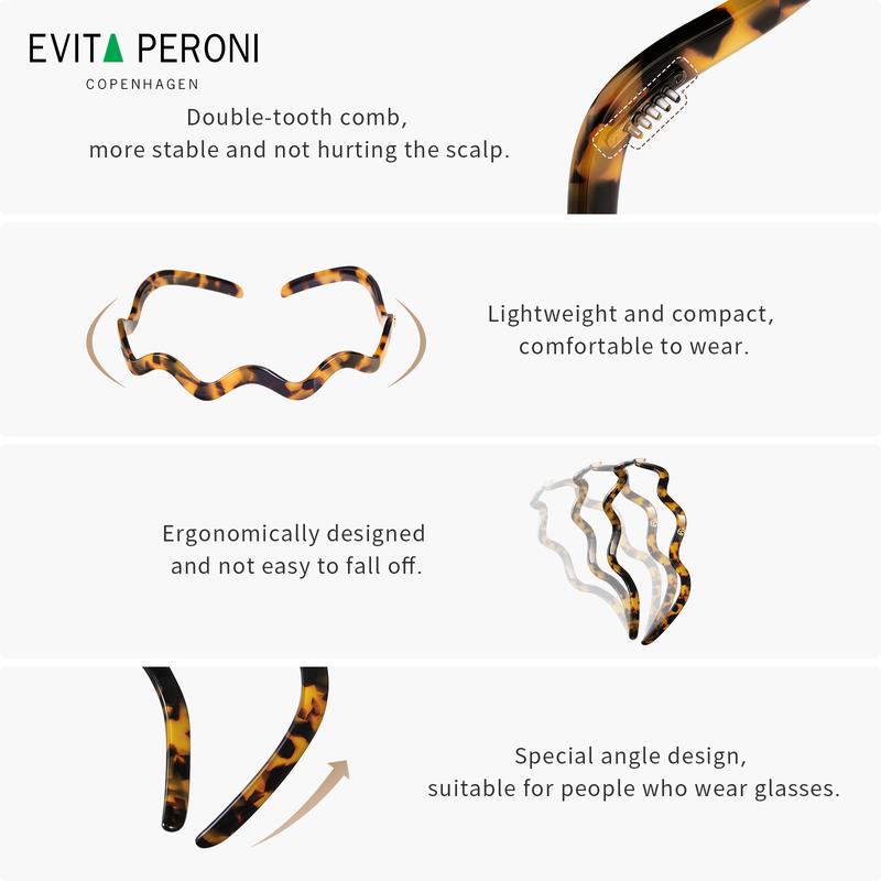 Wavy Glasses Headband,Eyewear-Friendly Hair Band,No Pressure Headache Non-Slip Thin Headband for Women | EVITA PERONI