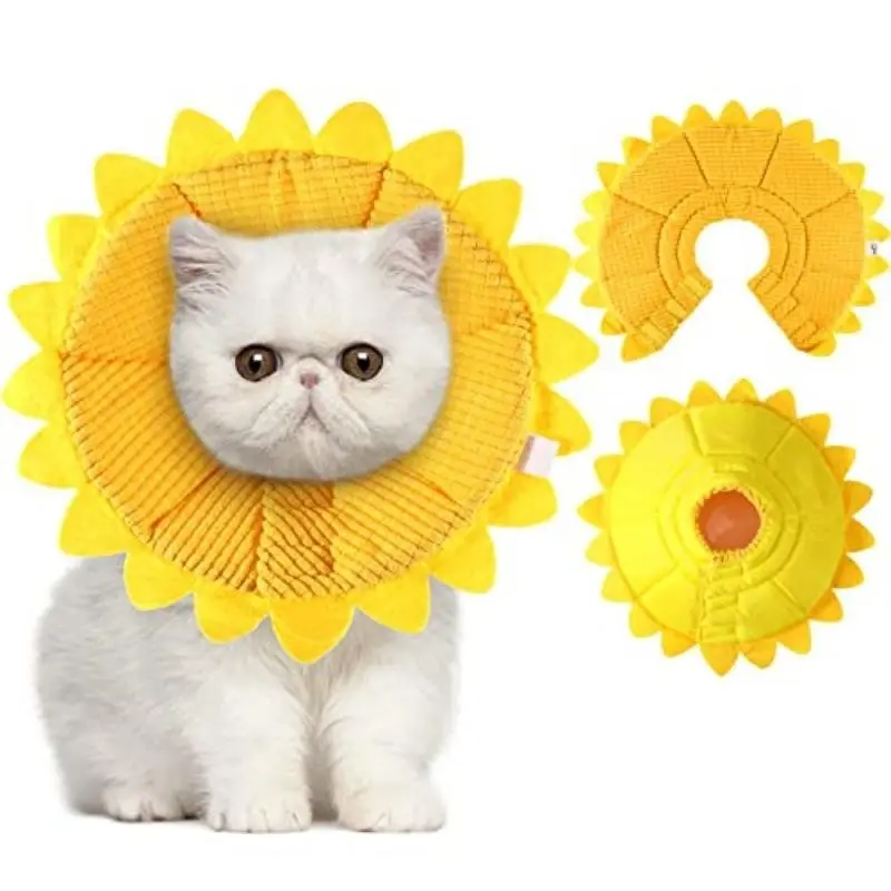 Pet Elizabethan Collar, Soft Fabric Beauty Cone, Anti-Lick & Anti-Bite Headgear, Versatile Pet Collar for Cats and Dogs
