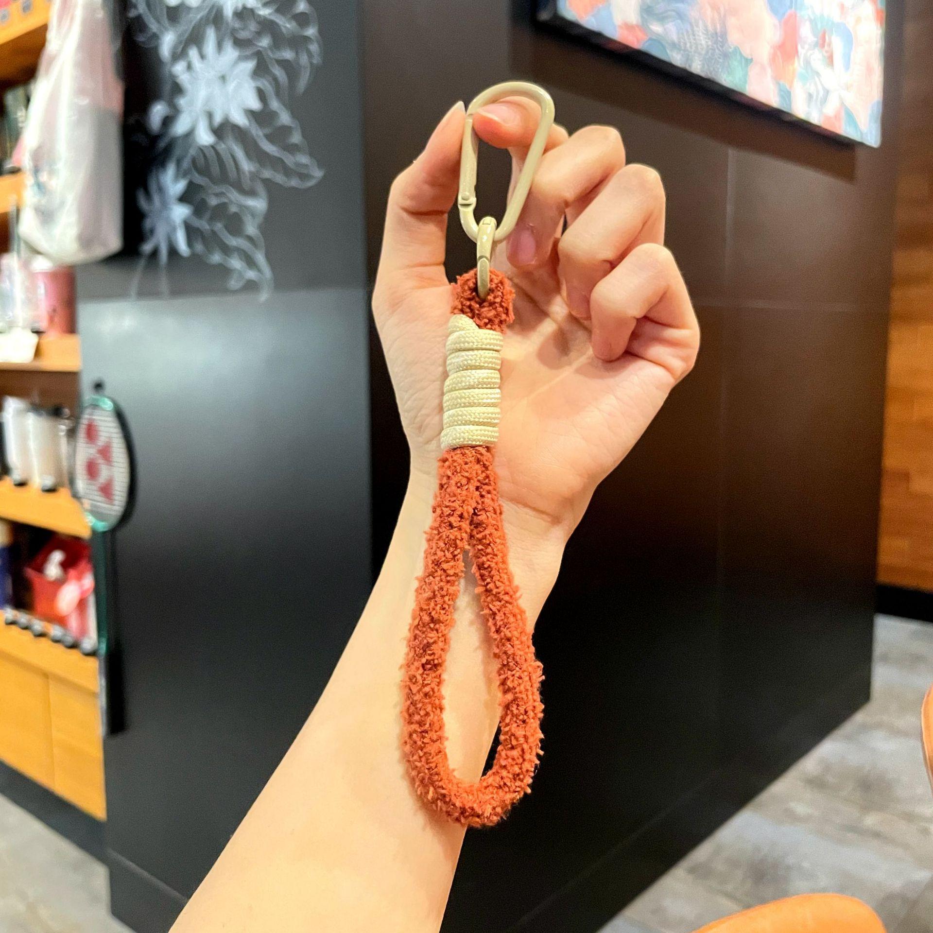 Stuffed braided lanyard key ring colorful small fresh mobile phone lanyard bag key pendant practical mobile phone chain