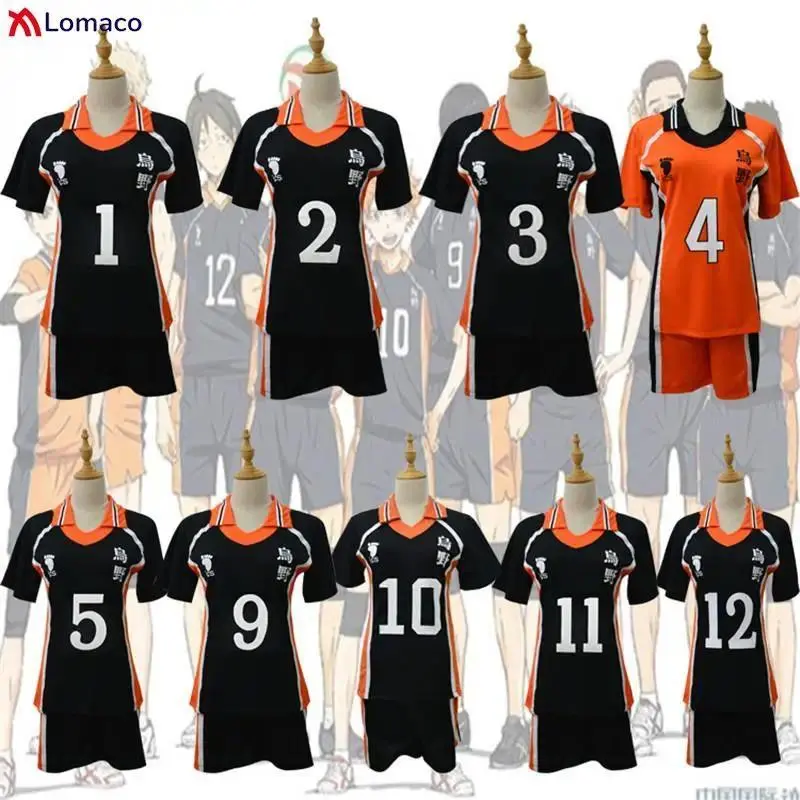 Anime Haikyu Karasuno High School Volleyball Club Shoyo Hinata Kageyama Tobio Sportswear Jersey Uniform Suit Cosplay Costume
