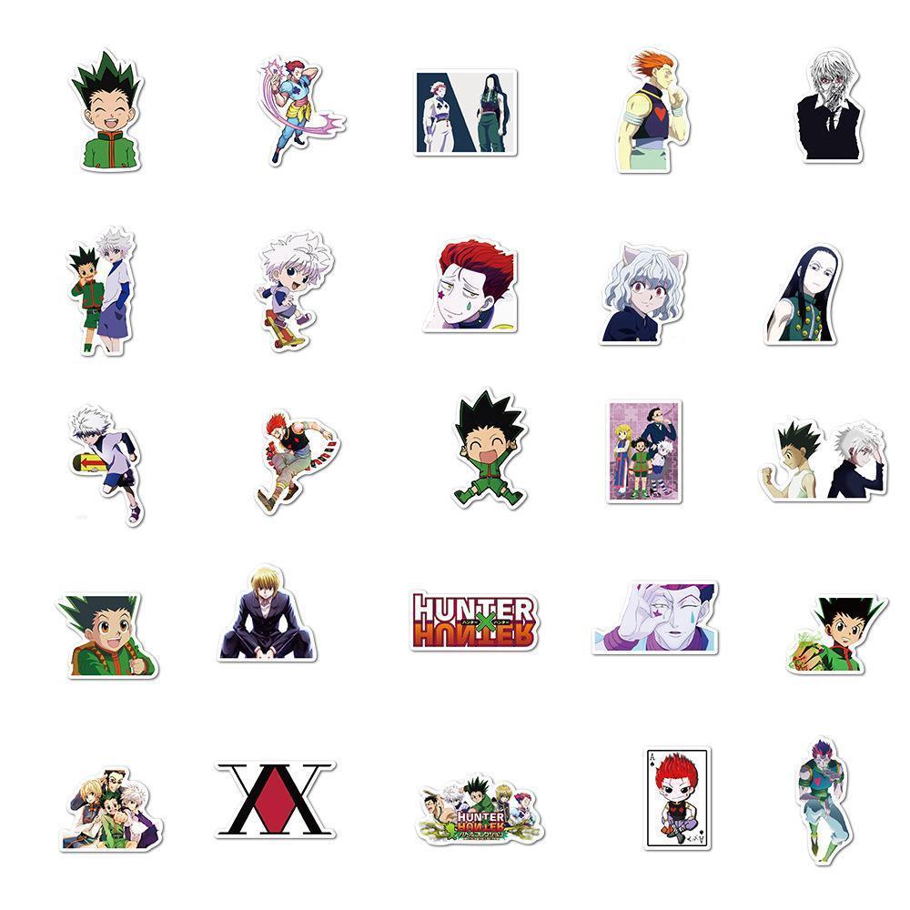 50pcs Hunter X Hunter Anime Stickers DIY Decoration Waterproof Sticker Pack Cute Laptop Skin Kawaii Packaging Phone Case
