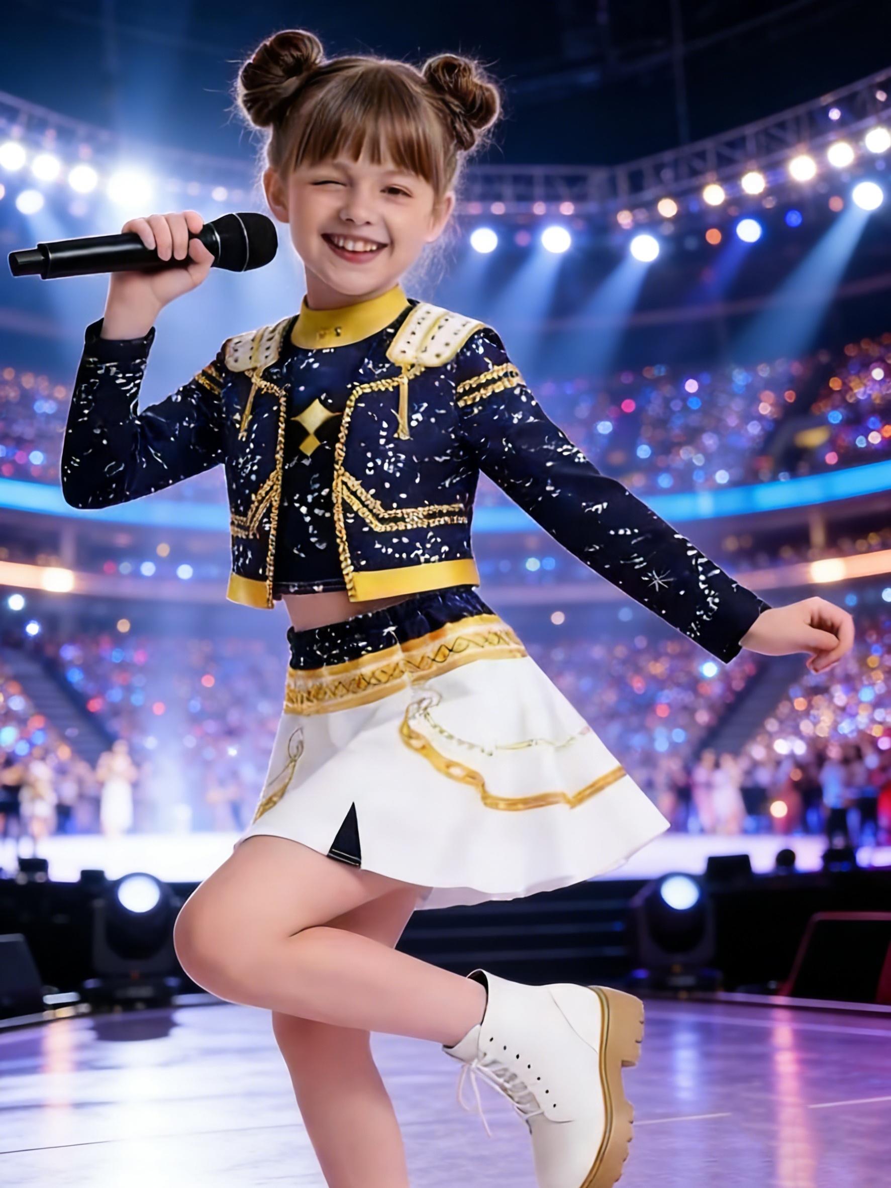 3-piece Kpop outfit, suitable for boys and girls, children's Kpop performance costume, vocal stage costume, idol singer white party girl group stage costume, Halloween festival costume, cheerleader dance uniform