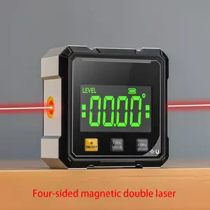 2026 New Rechargeable Magnetic Digital Angle Gauge With Laser Electronic Protractor Horizontometer Inclinometer Angle Ruler Slope Measuring