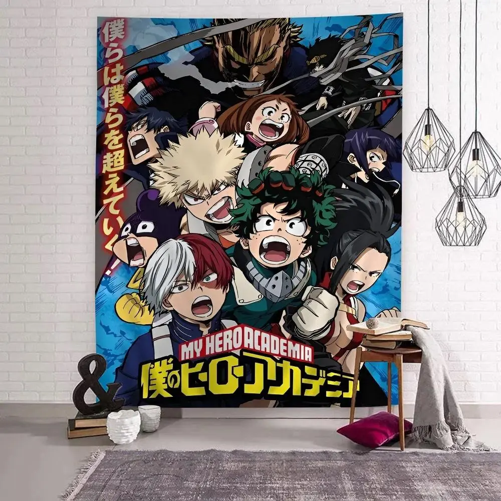 My Hero Academia Anime Tapestry Wall Hanging - MHA Manga Curtain, Window Backdrop, Otaku Photo Prop, Boys Room Decor, Cute Home Gift