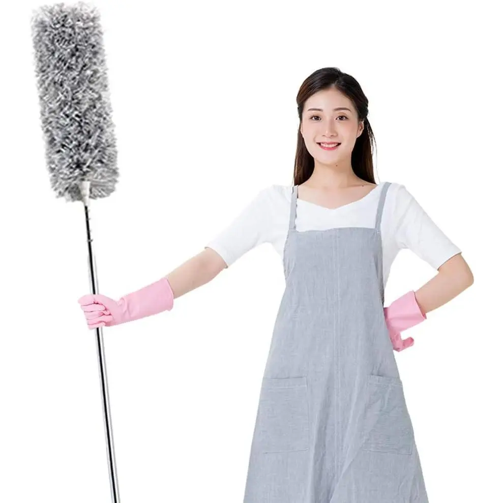2025  -Microfiber Duster with 100 Inches Extendable Pole, Detachable & Bendable  Duster, Stainless Steel, Extra Long Telescopic,  for Cleaning Cobweb,Cleaning Roof, Ceiling Fan