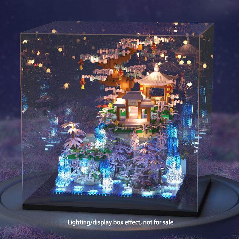Chinese Style Architecture Building Blocks Set, Creative 3D Home Desktop Holiday Decoration Ornament, Suitable for Friend and Adults