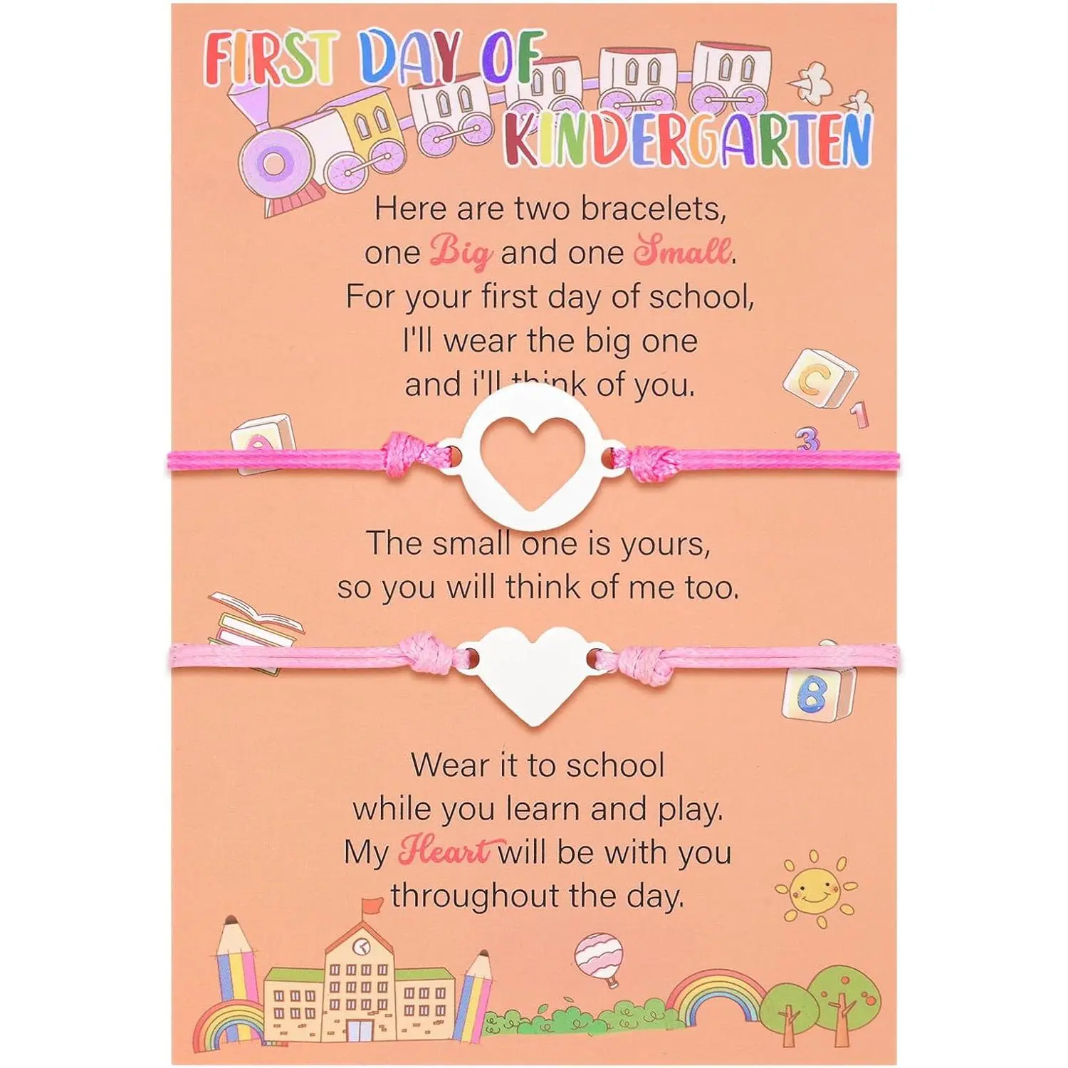 to School Supplies,  of  Bracelet Mommy and Me –  Matching Heart Wish Adjustable Bracelet Set,  of School Gifts for Girls Boys Mom & Daughter (2PCS)