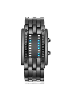 Men's Punk Style Binary Sports Watch, Digital LED Matrix, Waterproof, Casual Bracelet, All Seasons, Modern Fashion Wristwatch