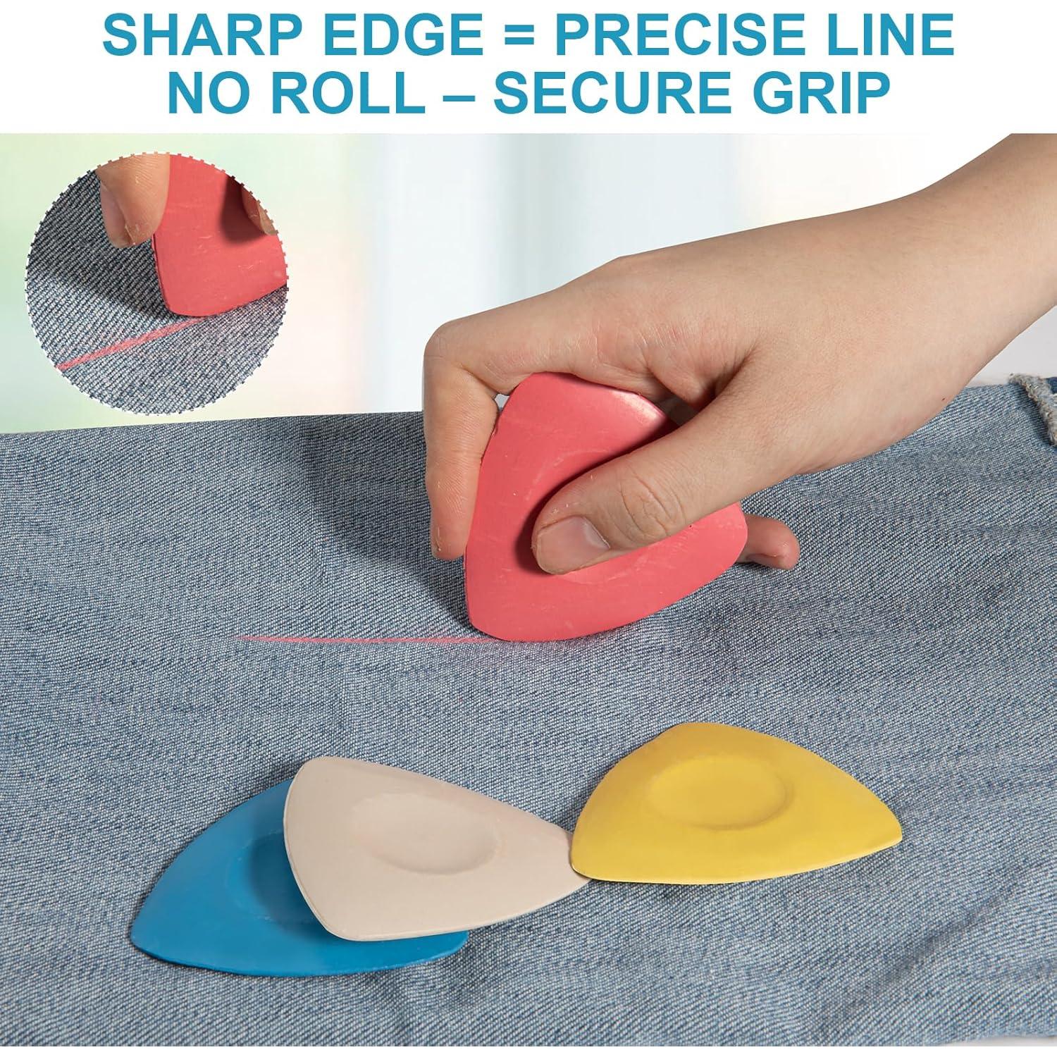 4 Pack Tailors Chalk, Sewing Chalk for Fabric, Professional Washable Triangle Fabric Marker for Quilting, Crafts, Sewing Supplies Accessories 4 Pack Tailors Chalk, Sewing Chalk for Fabric, Professional Washable Triangle Fabric Marker for Quilting, Crafts, Sewing Supplies Accessories