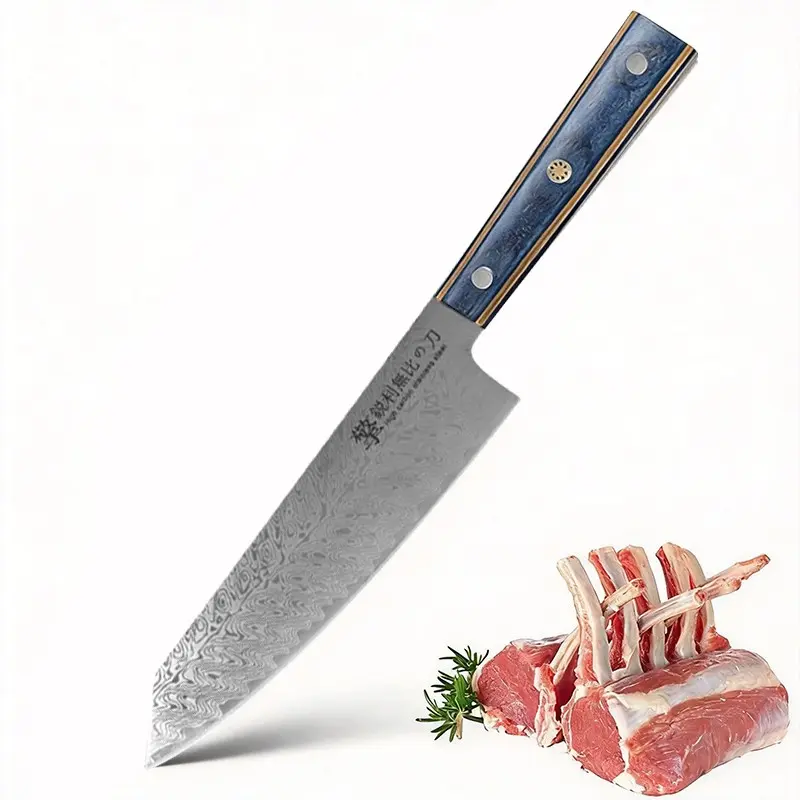 2026 New High-End Damascus Steel Japanese Chef Knife, Wooden Handle, Sharp Smooth Blade, Ideal for Home Cooking, Western Cuisine, Professional Use