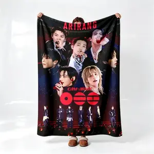 Arirang Cam-Army Flannel Blanket - Soft, Lightweight All-Season Throw for Kids & Adults, Air-Conditioner Blanket, Bed, Sofa, Office, Camping & Travel Gift