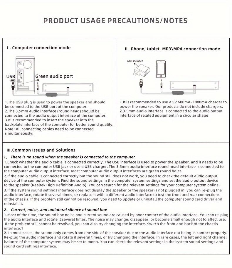 Computer Speakers, Soundbar, Desktop Computer Speakers, Laptop Speakers, Desktop Speakers, Wired Connection, with LED Ambient Light, USB Interface Power Supply, Suitable for Devices with 3.5Mm Audio Interface Connection, Such As: Computers, Tablets