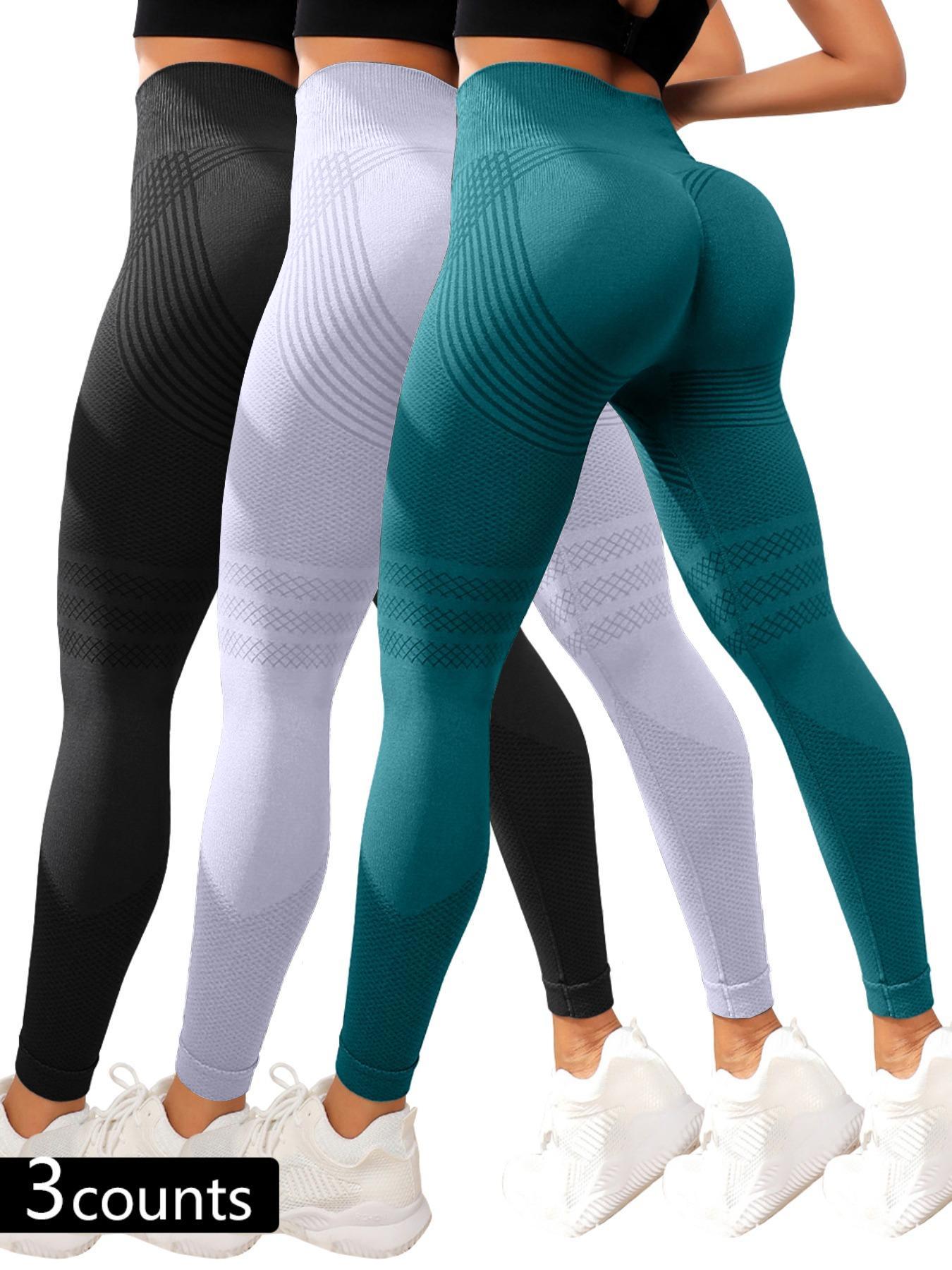 Women's Solid High Waist Sports Tummy Control Leggings, Casual High Stretch Seamless Yoga Leggings, Ladies Sportswear for Indoor Outdoor Wear, Gym Clothes