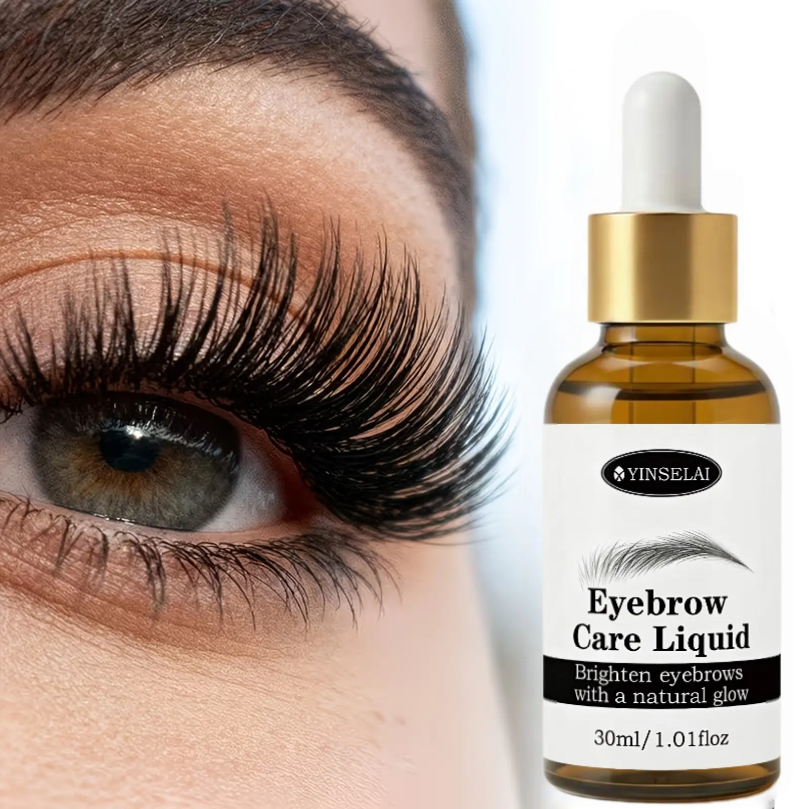 Natural Brow Care Essence, Enhances Natural Shine and Luster, Nourishes Sparse Light Brows, Skincare Products, Non-Toxic Liquid Form, Brow Enhancer