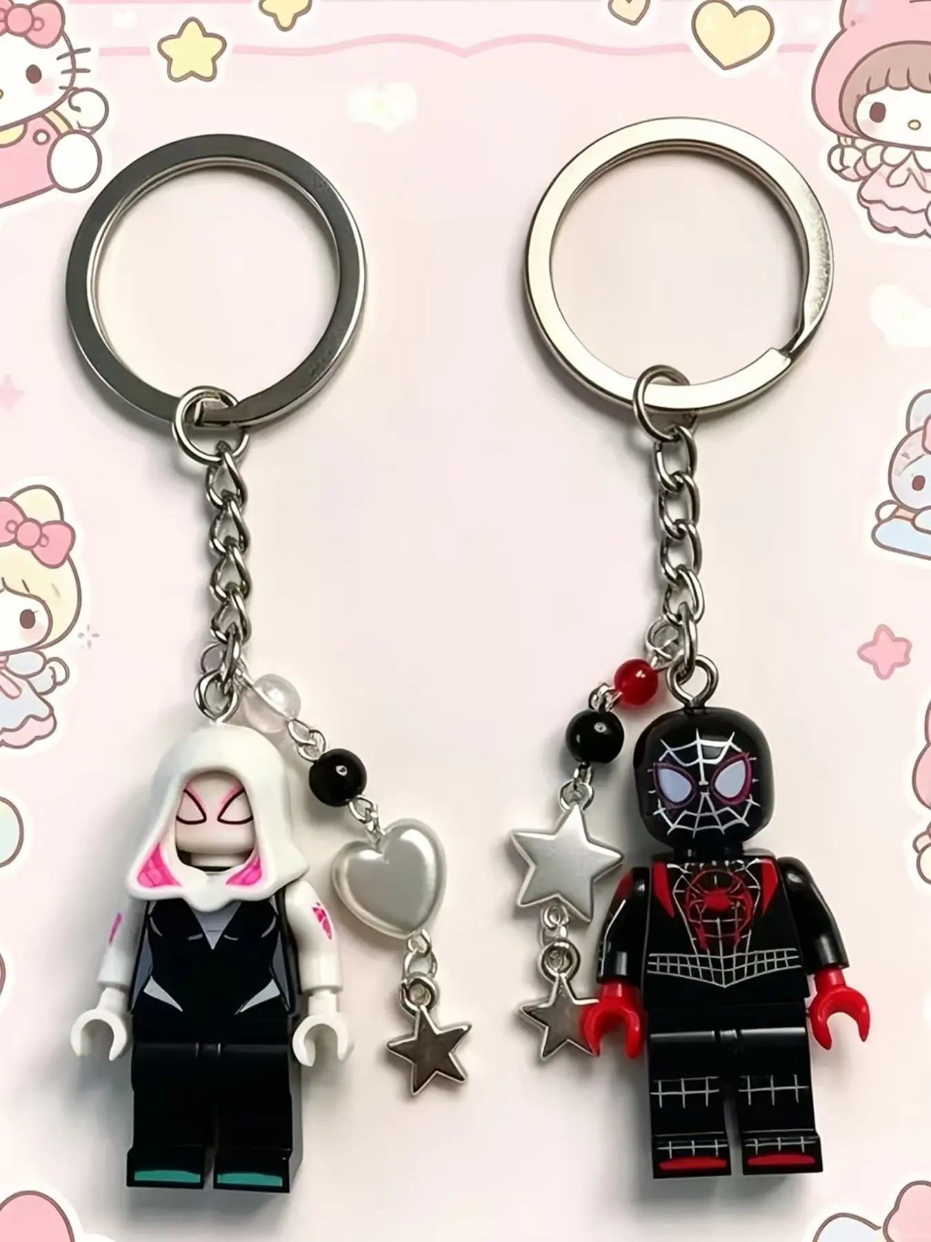 Handmade Spider Couple Keychains, Unique Gift for Y2K Lovers, Creative Accessories, Perfect Present for Fans of Retro Style