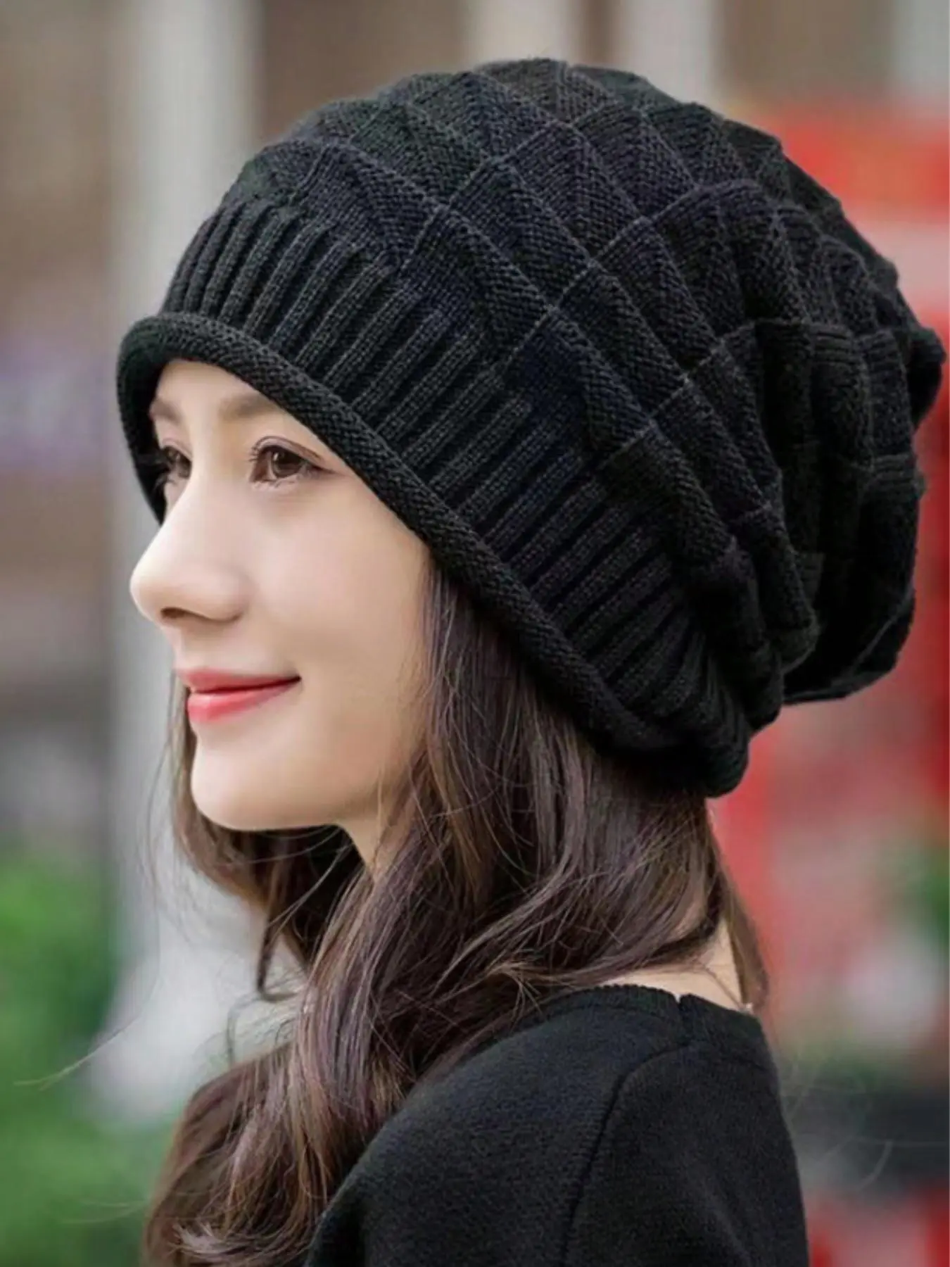 Women's Knit Beanie Hat, Fashion Ear Protection Slouchy Cap, Soft and Comfortable, Perfect for Daily Wear, Fall and Winter Use