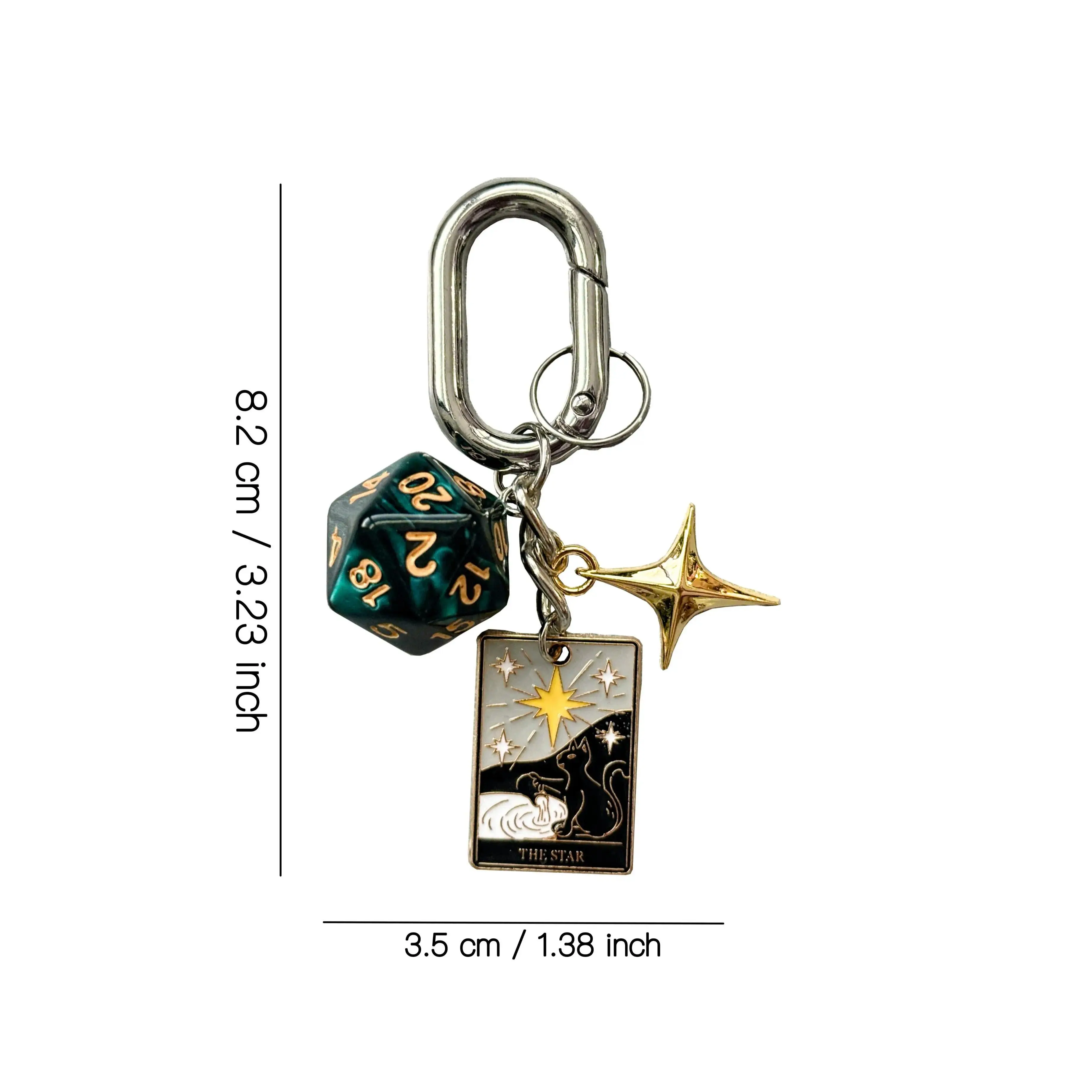 Tarot Aesthetic Metal Keychain Bag Charm, Witchy Divination Key Ring, Textured Bling Alloy Design, Y2K Style Purse & Backpack Accessory, Unique Gift for Tarot Readers & Spiritual Lovers, Everyday Use Bag Charm, Limited Edition Collectible