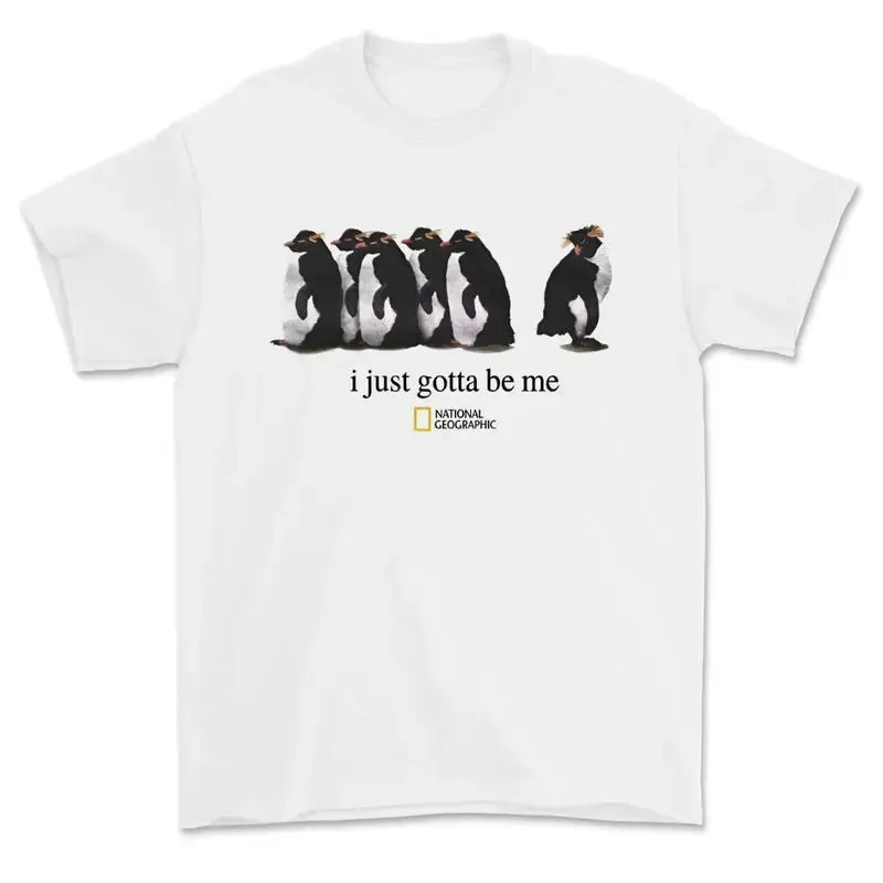 100%25 Cotton Golf Gift T-Shirt For Men and Women I Just Gotta Be Me National Geographic Penguin Shirt, Trending Shirt Gifts Suitable for Him, Her, Menswear Top, Tshirt men, Streetwear Tropical Casual Crewneck
