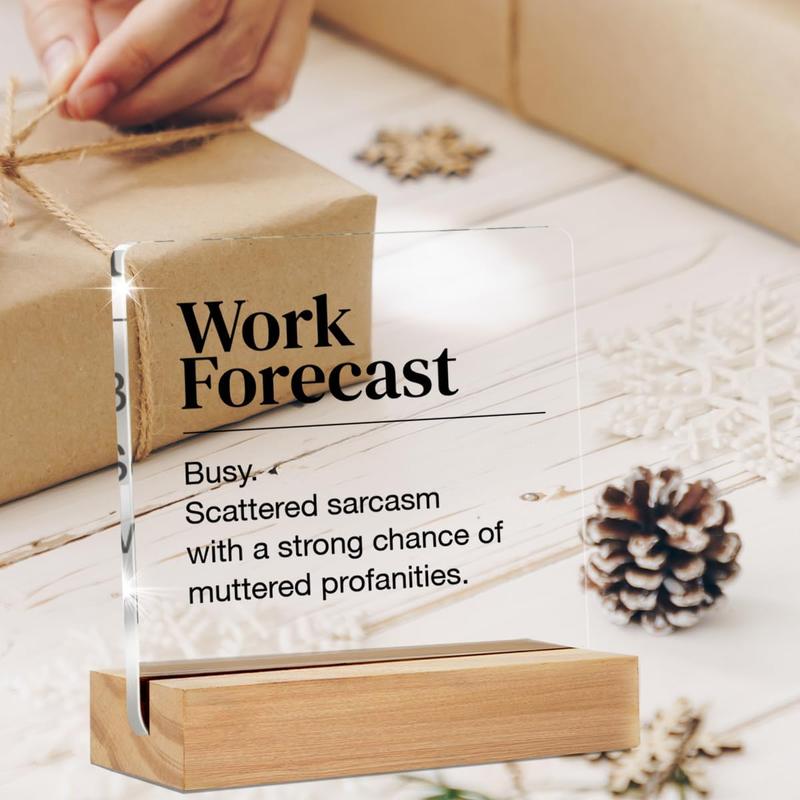 Funny Office Desk Sign - Humor Work Forecast Clear Decorative Sign for Cubicle (4 x 4 Inches) Funny Office Desk Sign - Humor Work Forecast Clear Decorative Sign for Cubicle (4 x 4 Inches)