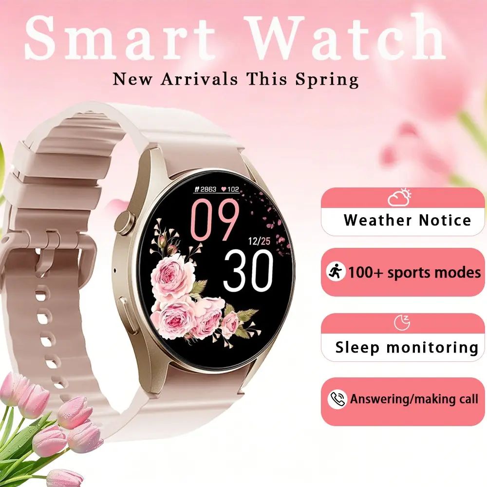Unisex Smart Watch Compatible with Apple & Android, Bluetooth-compatible Calling, Sleep Tracking, 120+ Sports Modes, Comfortable Silicone Band
