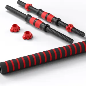 Dumbbell Handle Set — Bar Dimensions: 13.8 inches; Compatible with 1-inch Weight Plates; Home Gym Strength Training Accessory
