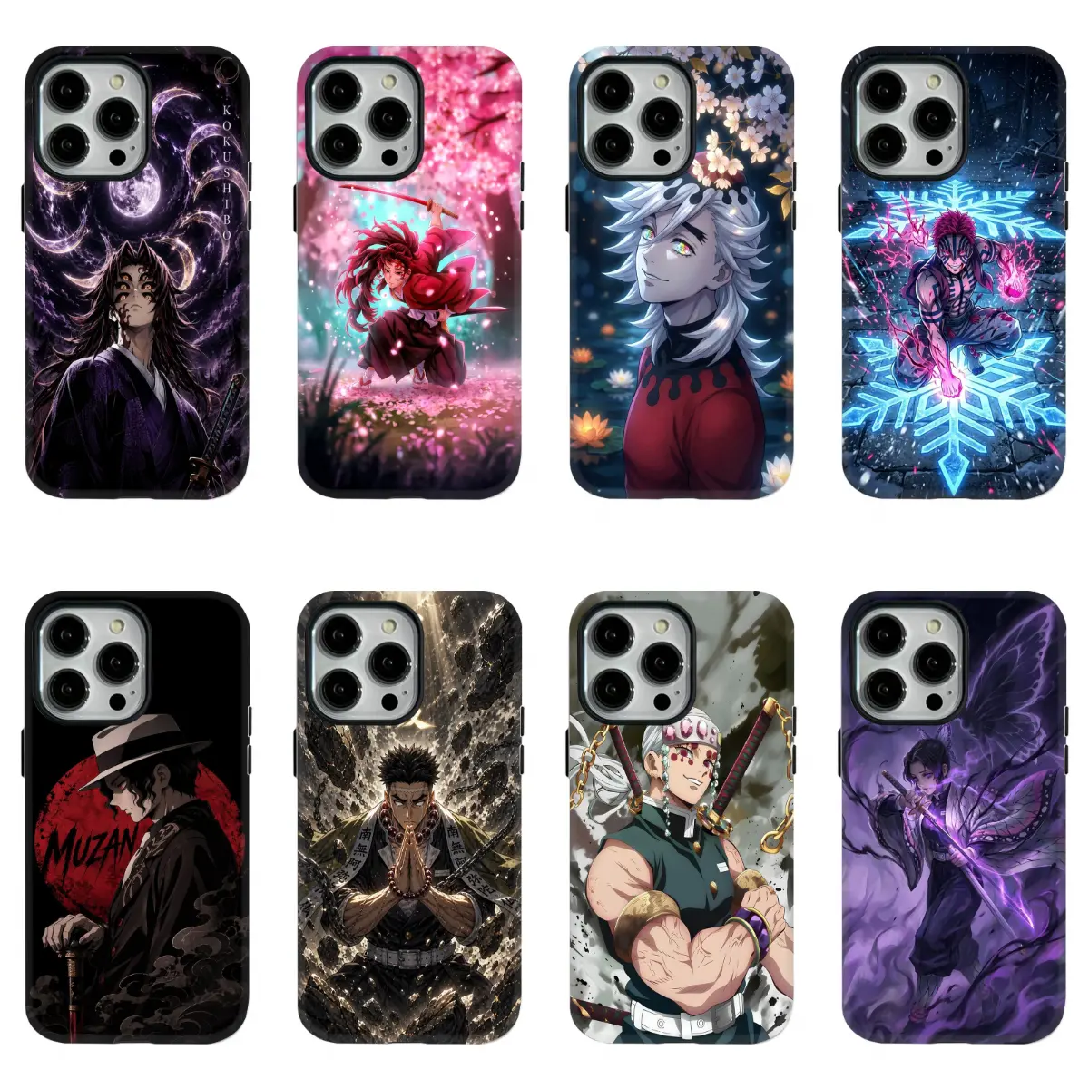 Anime Demon Slayer Classic Cool Anime Character Series 2 Patterns Shockproof Phone Case for IPhone 11 12 13 14 15 16 17 Pro Max Plus Air Holiday Gift Protection, Smartphone, Handheld, Cellphone