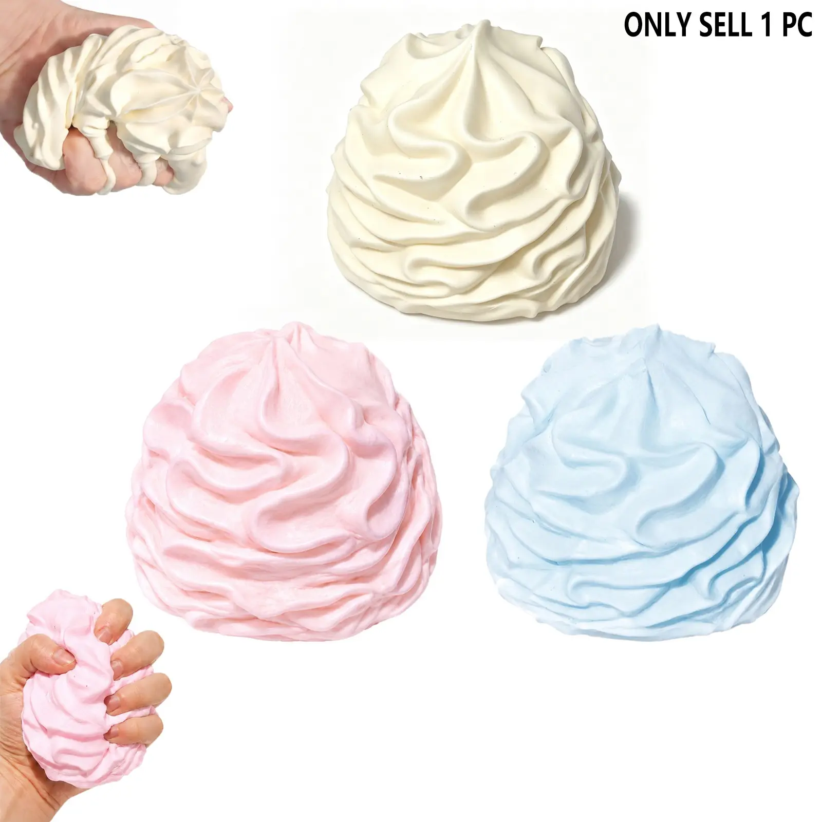 Cream Roll Squishy Toy, Moldable Soft Silicone, Realistic Cream Roll, Sensory Stress Reliever, Stress Relief Toy, Fun Squeeze Toy for Kids and Adults