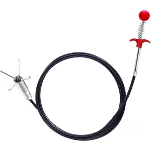 Drain Snake 76" with Hook, Plumbing Snake Tool, Sink Snake Drain Clog Remover for