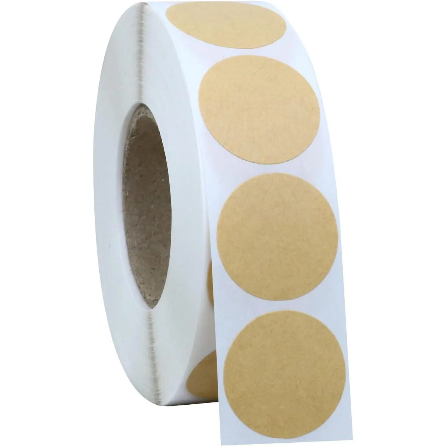 1000PCS 1 Inch Round Blank Kraft Paper Circle Stickers - Brown Natural Dot Labels for Garage Sale Price Tags, Coding Tags, Envelope Seals, Jam Canning Jars, Home & Classroom
