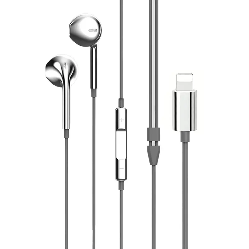 Silver Color Wired with Lightning Control, Compatible with iPhone 7-14, Y2K Retro Style, Stylish Earbuds, Suitable for Young Adults