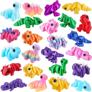 24 Pcs 3D Printed Dinosaur Animals Set, Mini Animals 3D Figurines Toys Set Cute Articulated Flexible Fidget Toys for Party Favors Birthday Rewards Desk Pets Office Home Decorfidget toys
