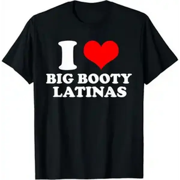 Women's Red Heart Big Booty Latinas Funny Graphic Black Crew Neck T-Shirt - Soft Basic Chic Romance Apparel, All Seasons Cold Wash Comfort Top for Casual Summer Street Party, Big-Tall, Red Heart Pattern Women's T-Shirts, Classic, Cute, Shortsleeve, Cotton