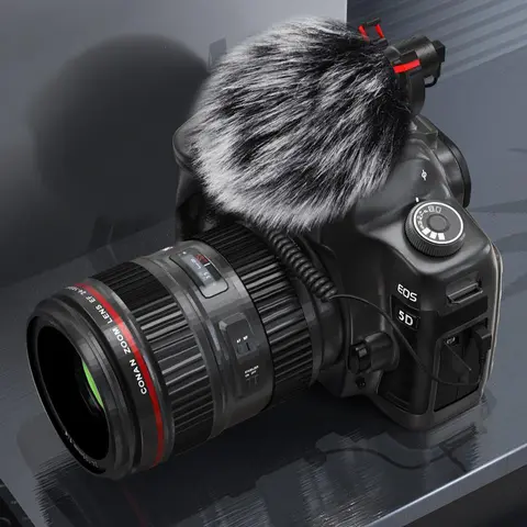 Universal Microphone for Camera, Microphone with Shock Mount for DSLR, iPhone and Android Smartphones, Compatible with Canon EOS, Nikon, and Sony Cameras, Live Streaming Mic, Live Broadcast Equipment