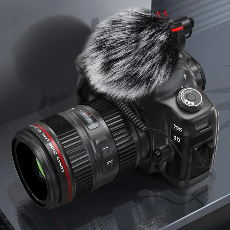 Universal Microphone for Camera, Microphone with Shock Mount for DSLR, iPhone and Android Smartphones, Compatible with Canon EOS, Nikon, and Sony Cameras, Live Streaming Mic, Live Broadcast Equipment