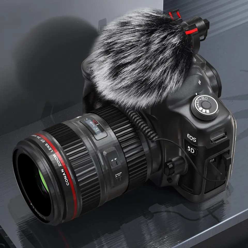 Universal Microphone for Camera, Microphone with Shock Mount for DSLR, iPhone and Android Smartphones, Compatible with Canon EOS, Nikon, and Sony Cameras, Live Streaming Mic, Live Broadcast Equipment