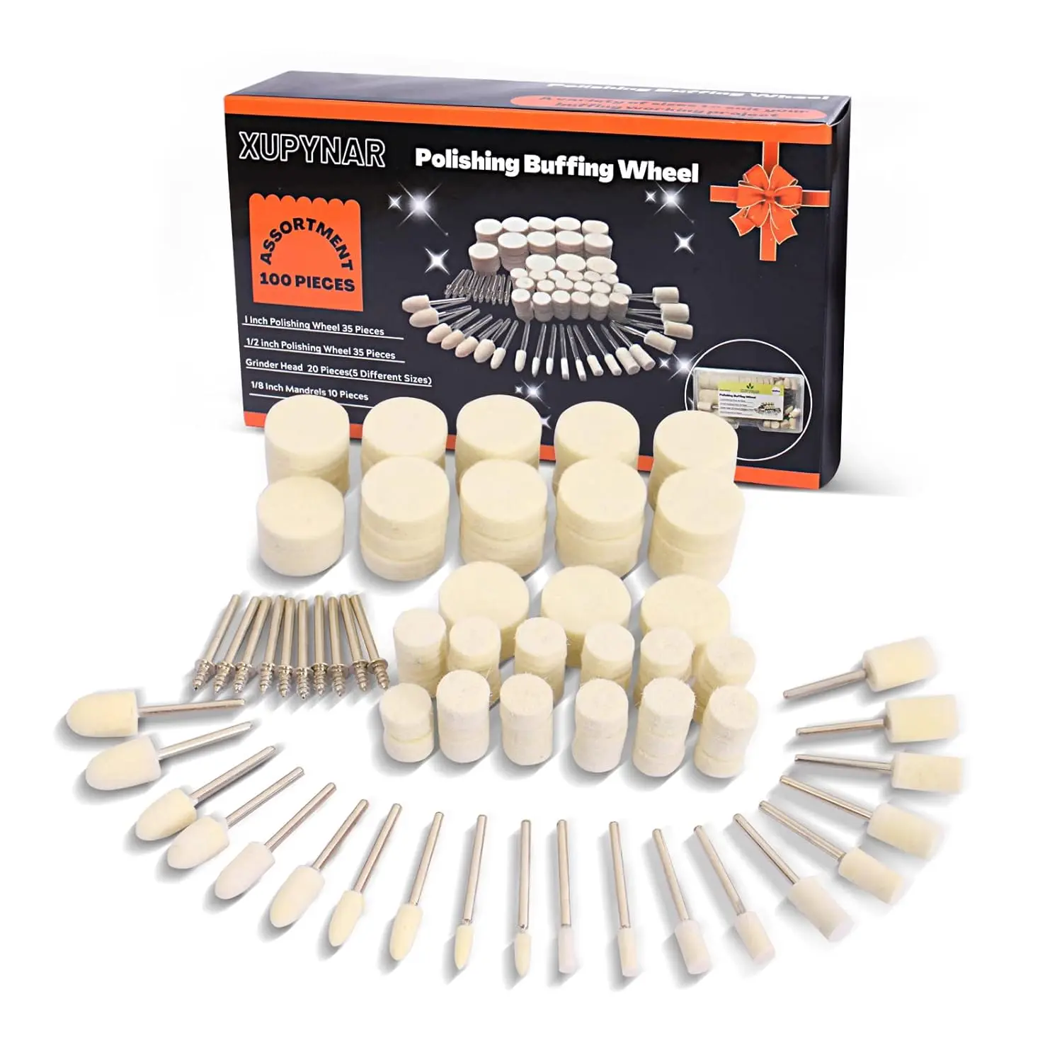 100PCS Polishing Buffing Wheel for Polishing Kit, Polishing Wheel for Tool Accessories, with 1/8" Shank for Buffing Wheels