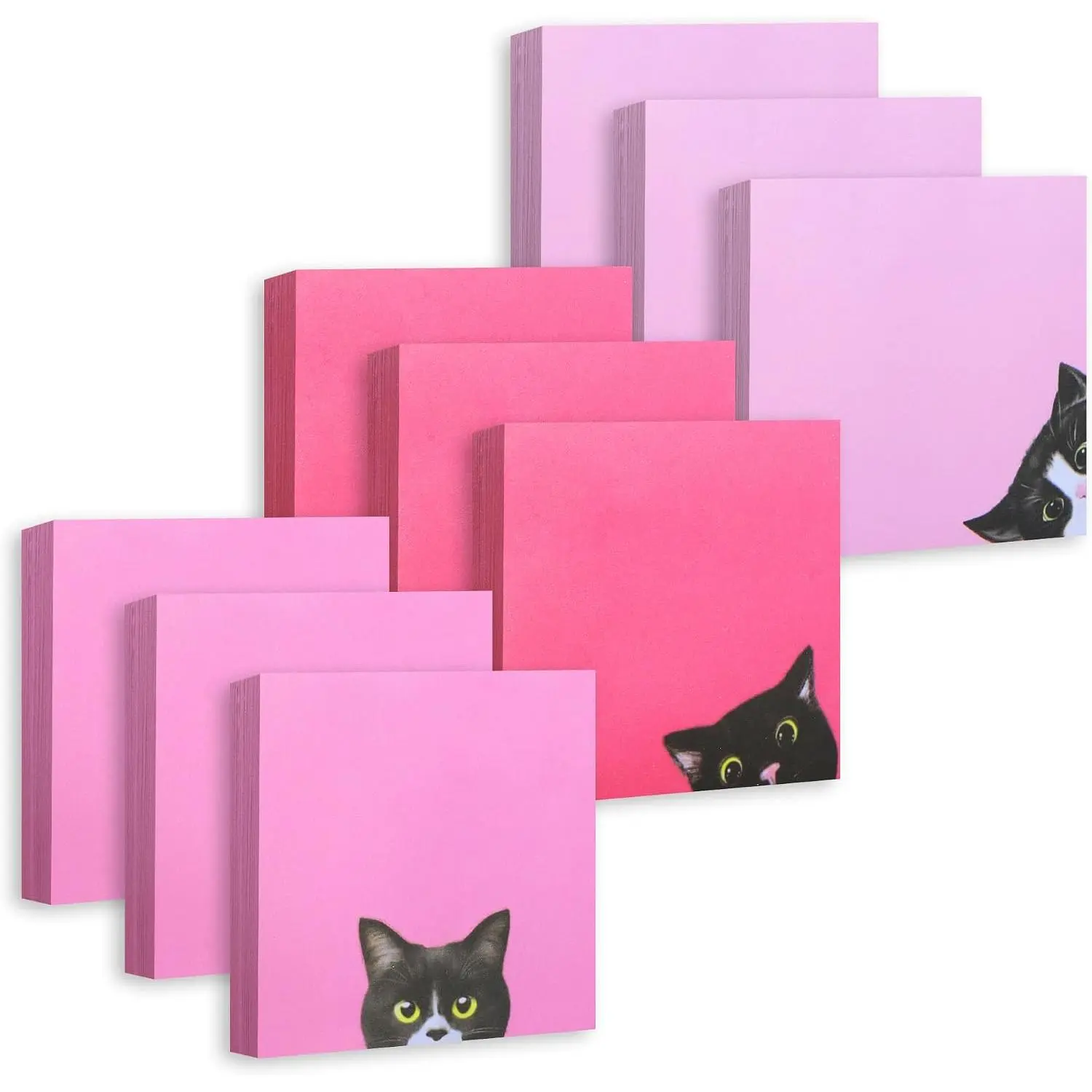 9 Pads  Sticky Notes Set, 3x3in  Self-Stick Note Pads, Adhesive Memo Pads Cute Note Card for  Lover , Office and School Supplies