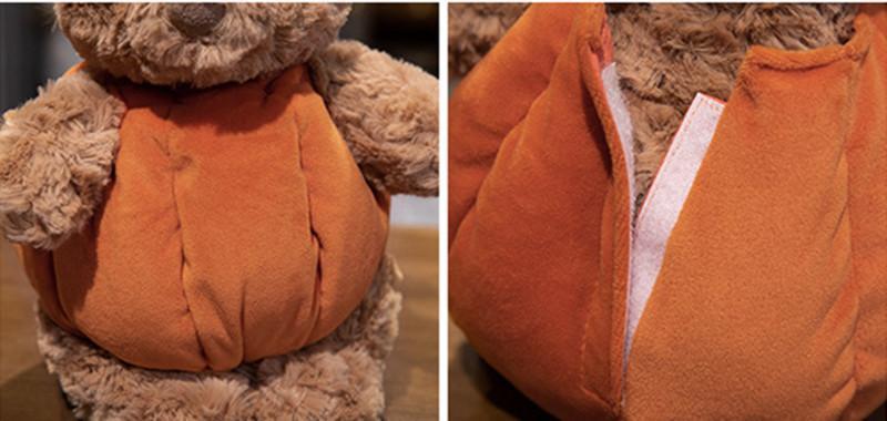 30cm Cute Creative Bear Pumpkin Wearing Suit Can Take Off Stuffed Lovely Bear Halloween Celebration Birthday Holiday Gift