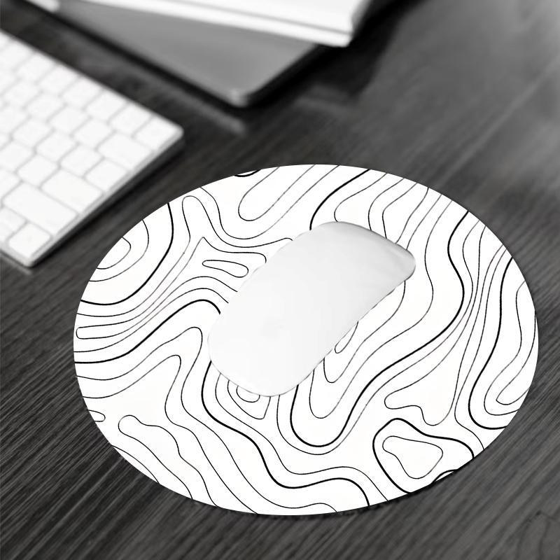 Topographic Line Pattern Mouse Pad, Rectangular Gaming Mouse Pad, Non-Slip Rubber Mat, Multi-Size Mousepad for Laptop and Desktop Gaming