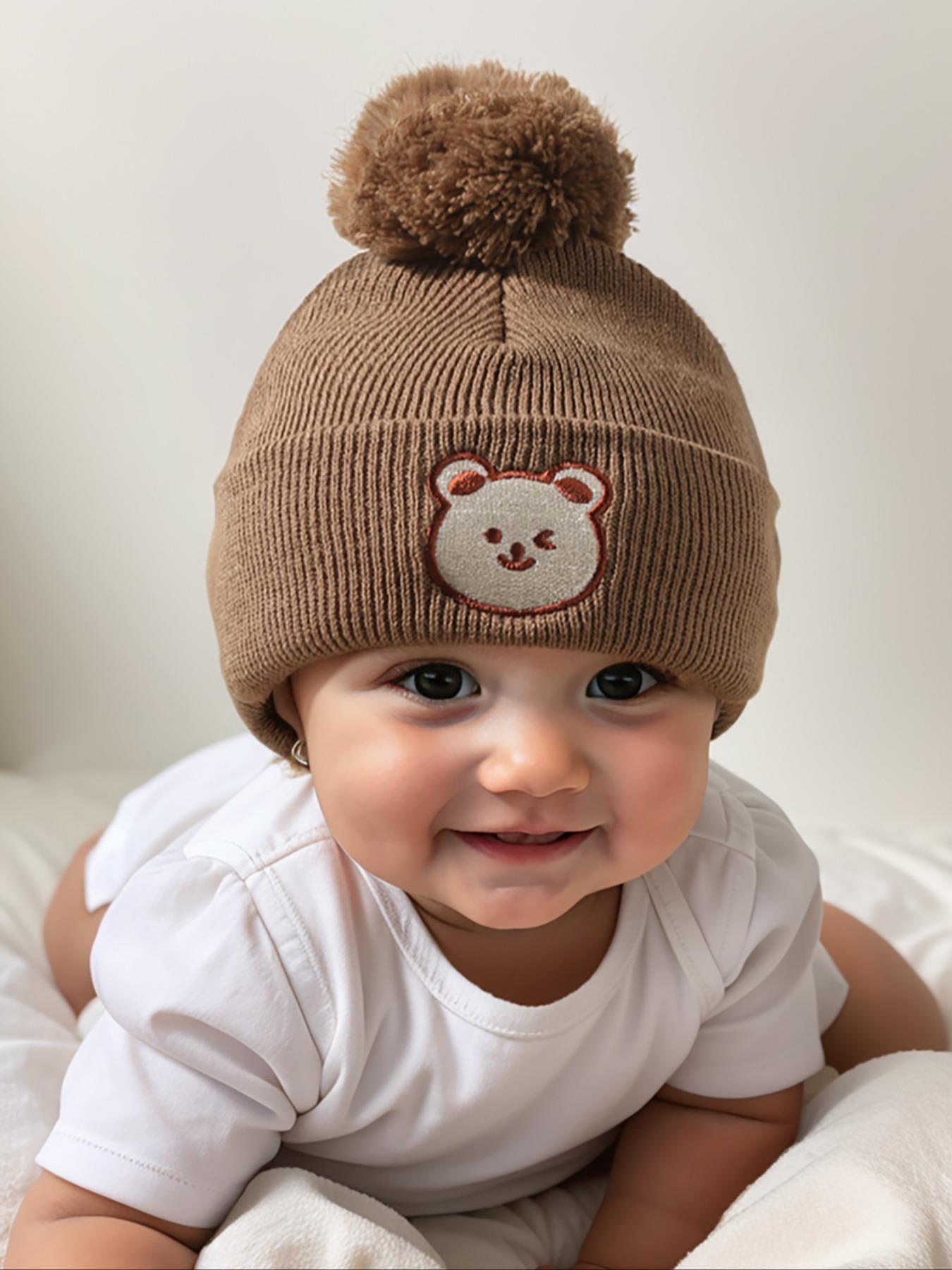 Knitted Hat for Newborns & Toddlers, Warm Winter Beanie for Outdoor Use, Casual Style Daily Commute Cap, Suitable for Fall & Winter, Bonnet