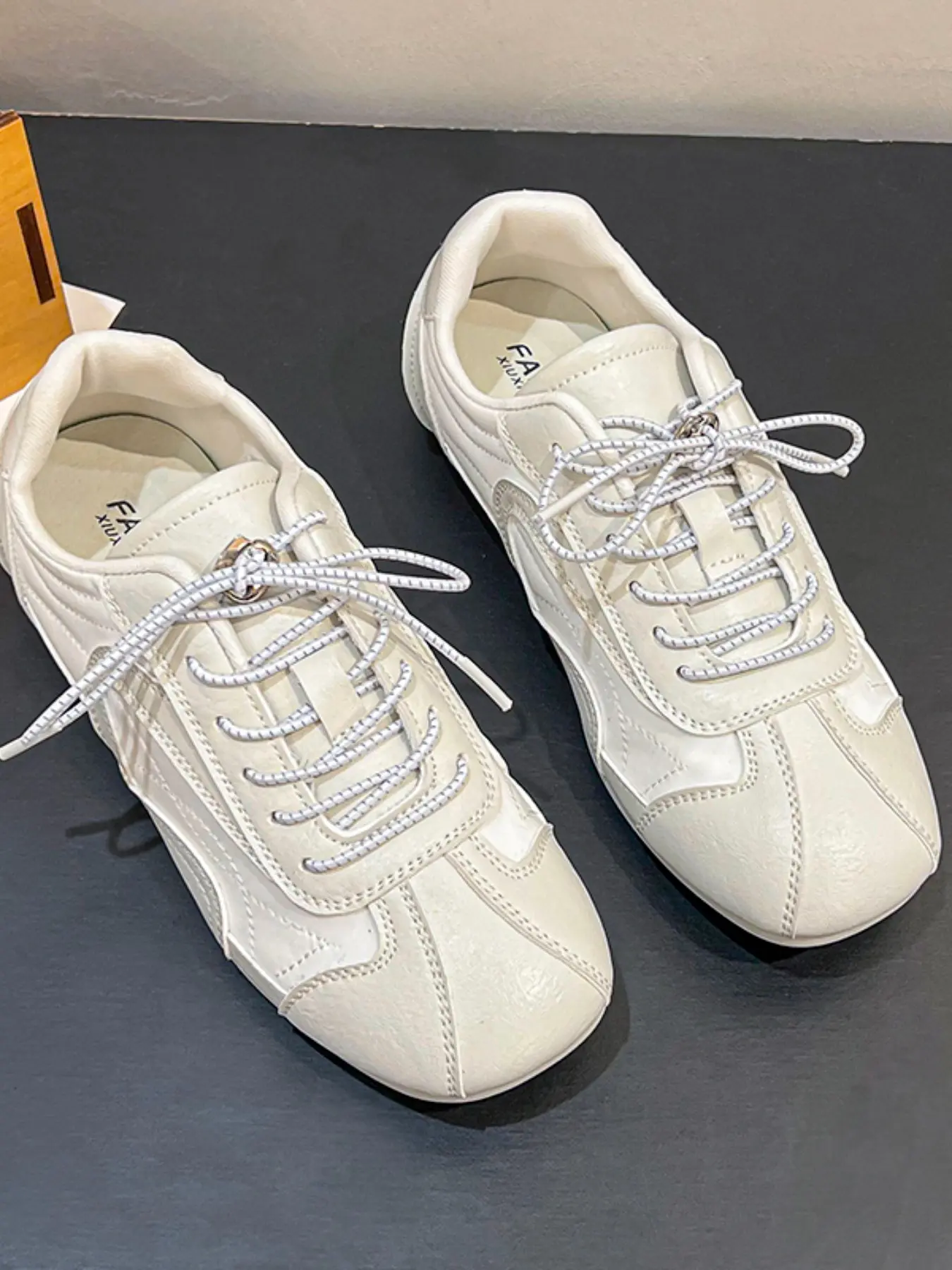 2026 Viral Women Retro German Trainers, Patchwork Soft Flat Ballet Sneakers, Lightweight Lace Up Casual Round Toe Shoes, Perfect for Daily Commute, Coffee Date & Street Fashion OOTD