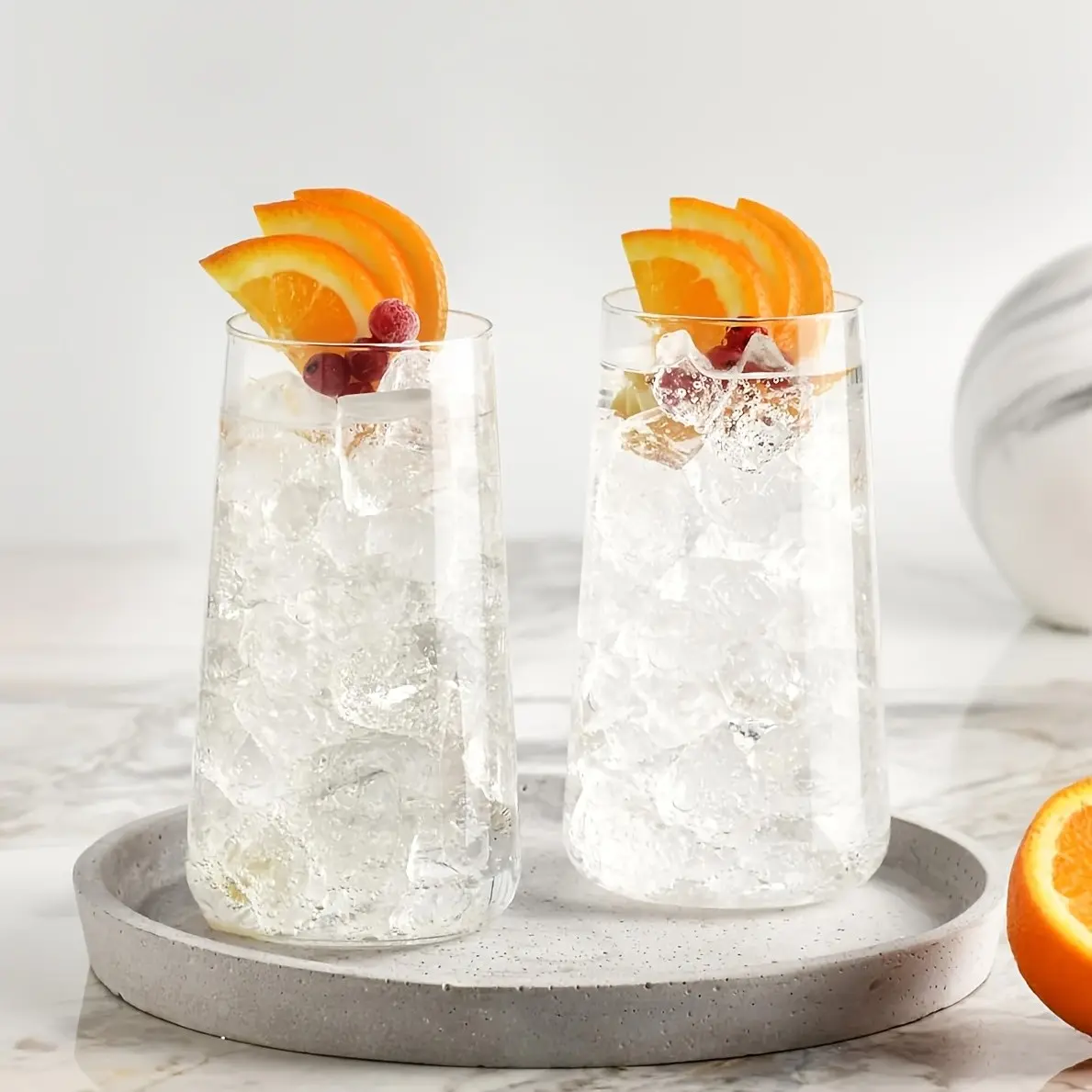2-4-6 Piece Set High Borosilicate Thin Tall Cup 480ML, Transparent Simple Water Glass, Ideal for Juice Soft Drink Cocktail, Durable Easy Clean