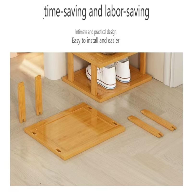 Bamboo Shoe Rack, Vertical Shoe Racks, 1 Count Multi-layer Vertical Narrow Stackable Shoe Storage Rack, Space Saving Shoe Organizer for Hallway, Entrance & Dormitory