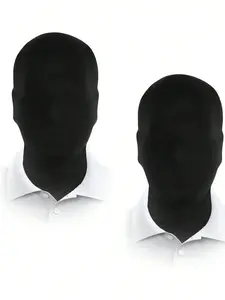 2Pcs Full Face Mask Spandex Hood Skin Mask Elastic Breathable Mask for Halloween Cosplay Costumes Unisex, Black Full Face Kanye Mask for Halloween Adult Faceless Morph Head Cloth Costume