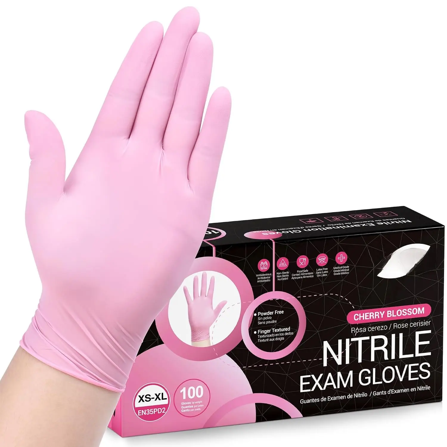 Gloves, 3-mil, Industrial Gloves Disposable Latex Free, for Cleaning & Esthetician, Rubber , 100-ct Box (X-Large)