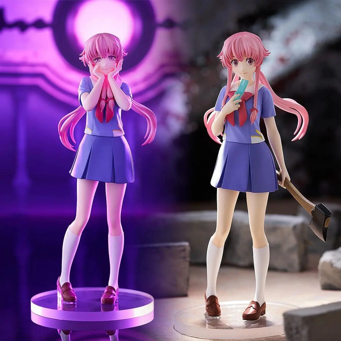 Gasai Yuno, Mirai Nikki, Anime Figures, Anime Merchandise, Anime Merch Gift for Friends Birthday, Anime Character Figurine Ornaments, Desktop Ornaments, Pc Desktop Ornaments, Collectible Figures, Holiday Gifts, Small Gifts