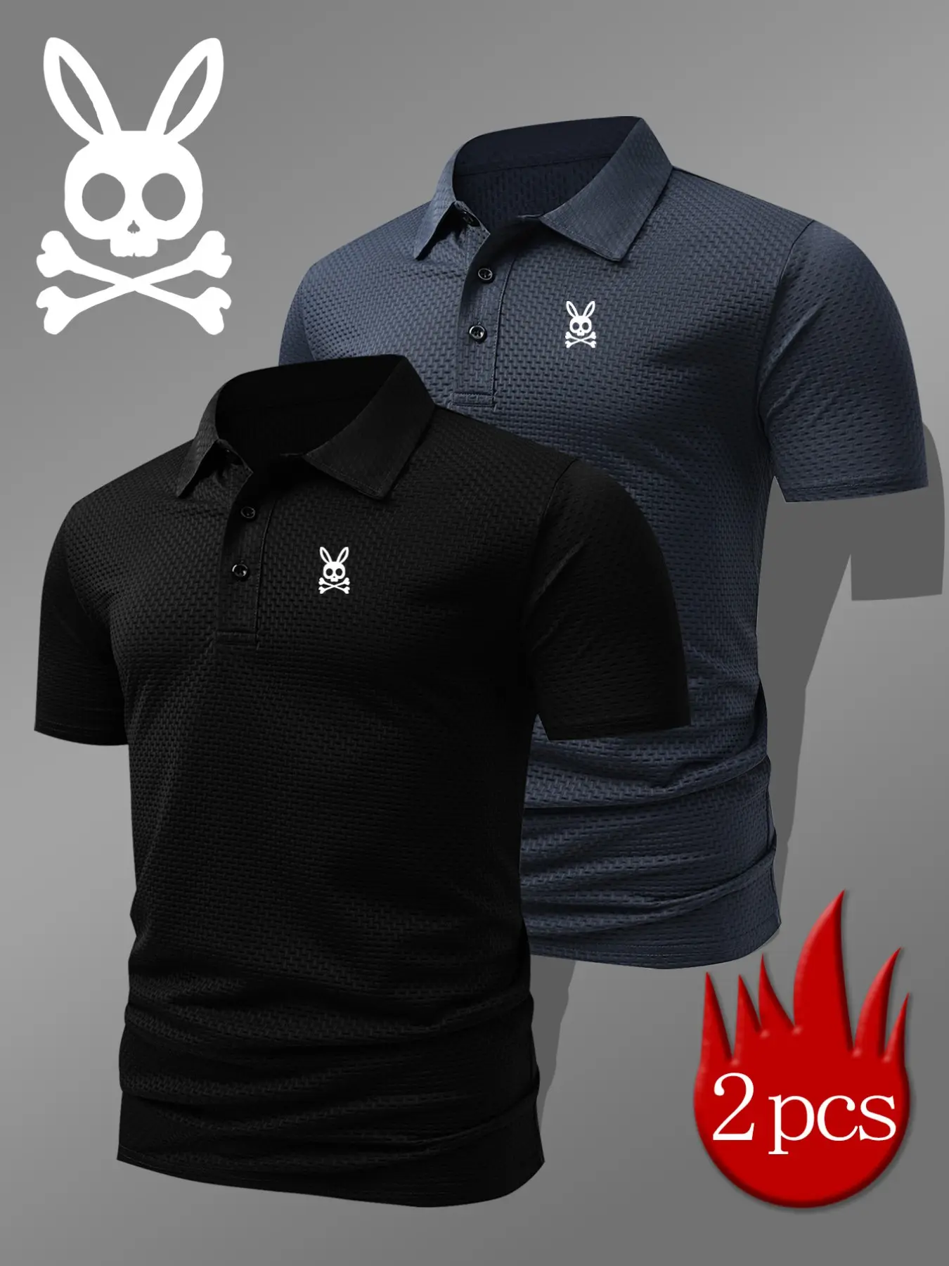 Men's Geometric Pattern Fitted Casual Shirt, Breathable Stretch Fabric, All Seasons Wear, Comfortable Durable High-Quality Polo, Knitted Polo Shirt