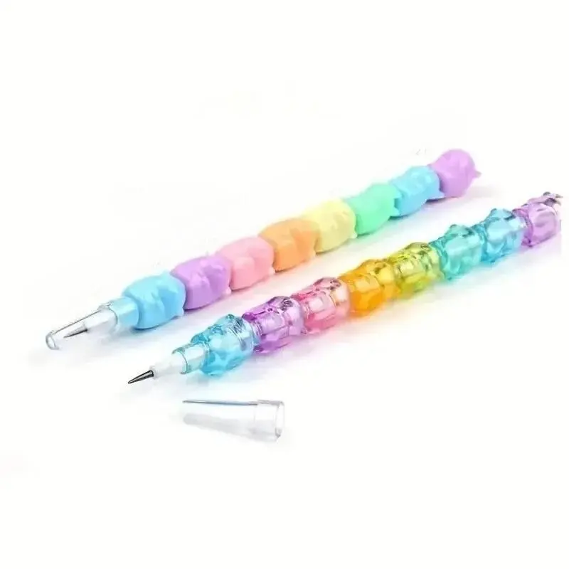 2pcs/Set Cute Bear Non Sharpening Mechanical Pencil Student Writing Pen School Office Supplies Pencil Stationery Gifts