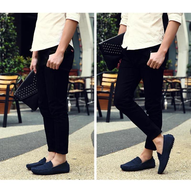 Comfy Men's Solid PU Leather Loafers, Casual Slip On Flat Shoes For Outdoor Footwear men's shoes